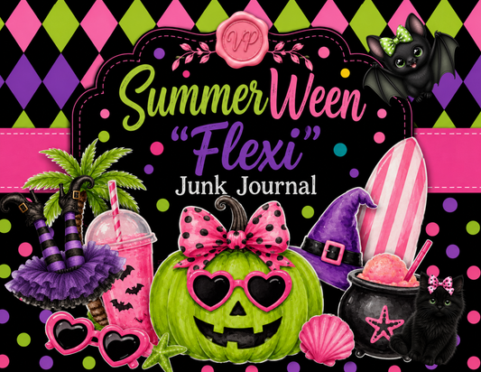 Happy "SummerWeen" Halloween Junk Journal Kit ***Digital File***