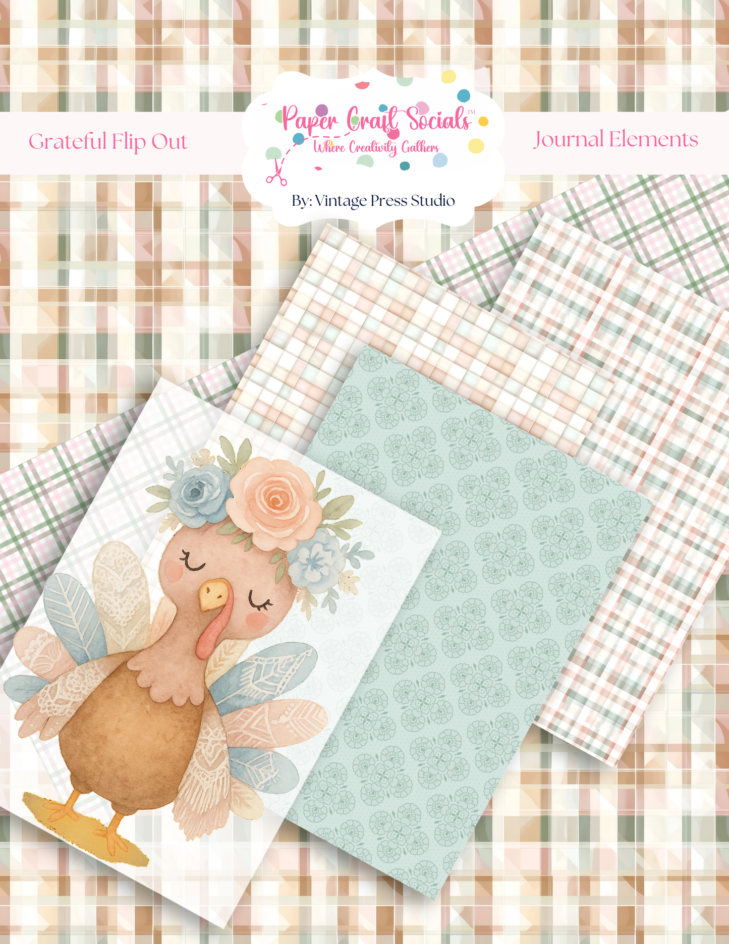 Thanksgiving Flip Out Junk Journal Element *Digital Printable*